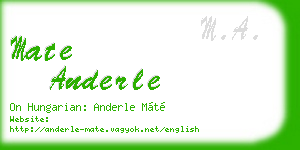 mate anderle business card